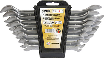 00394-W Kpl.kluczy płaskich dwustronnych 6-22mm/  8szt.*(CrV)_satynowany