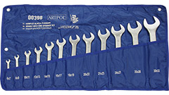 00398-W Kpl.kluczy płaskich dwustronnych 6-32mm/12szt.*(CrV)_satynowany